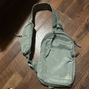Sage green adidas crossbody zipper bag new